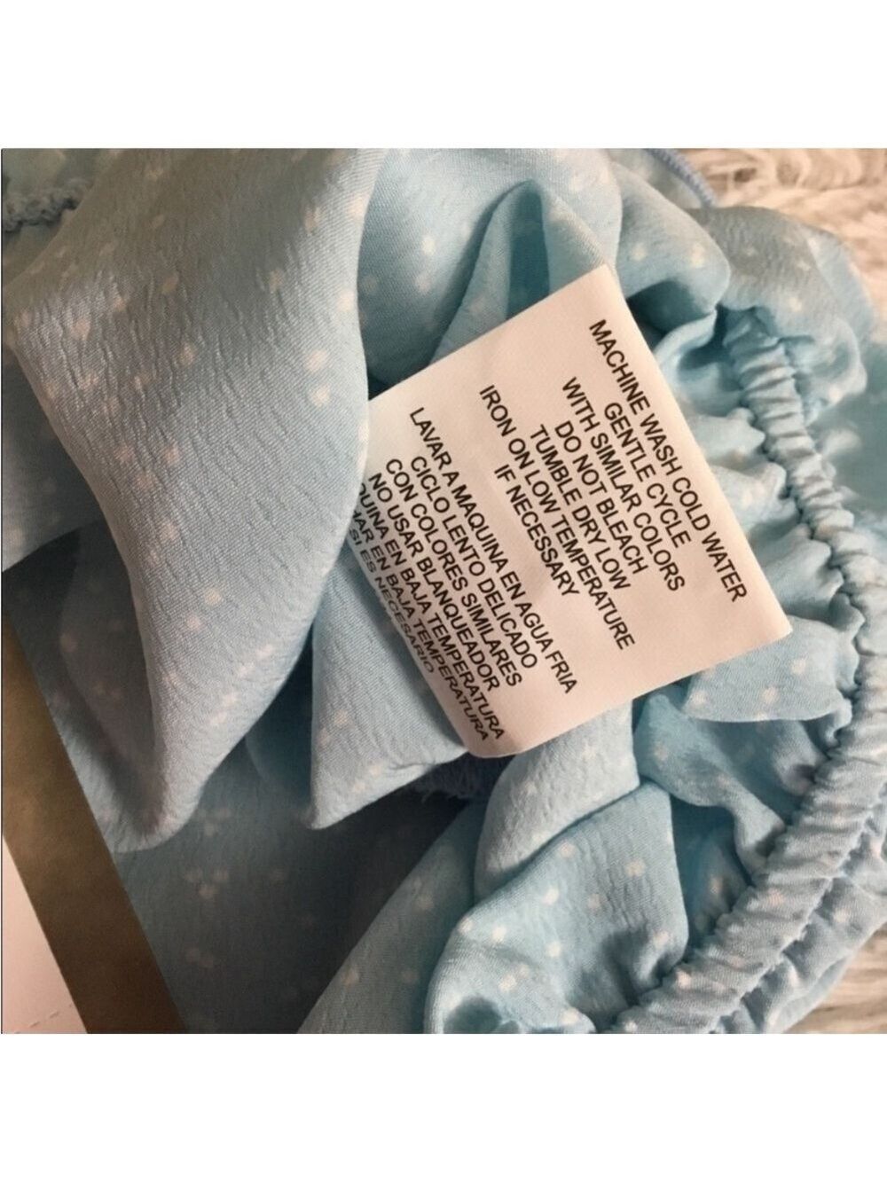 Lily Rose by Kohl’s Aqua Polka Dot Ruffle Smocked Tank Top XL - Picture 10 of 11